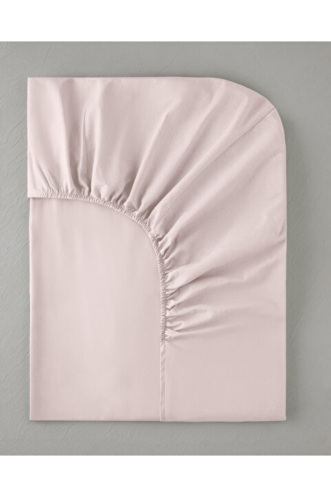 English Home Novella Premium Pamuk Dokulu King Size Lastikli Çarşaf 180x200 cm Toz Pembe