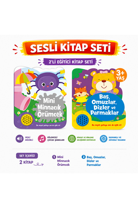 Eolo 2’li Sesli Kitap Seti 3+ Yaş Eğitici Müzikli Çocuk Kitapları