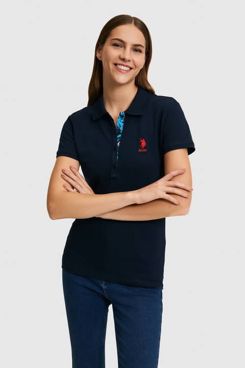 U.S. Polo Assn. Kadın Lacivert Polo Yaka Basic Tişört 50321798-VR033