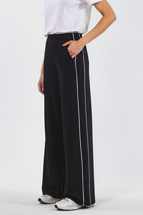Hiccup Kontrast Biye Detaylı Modal Touch Wide Leg Pantolon
