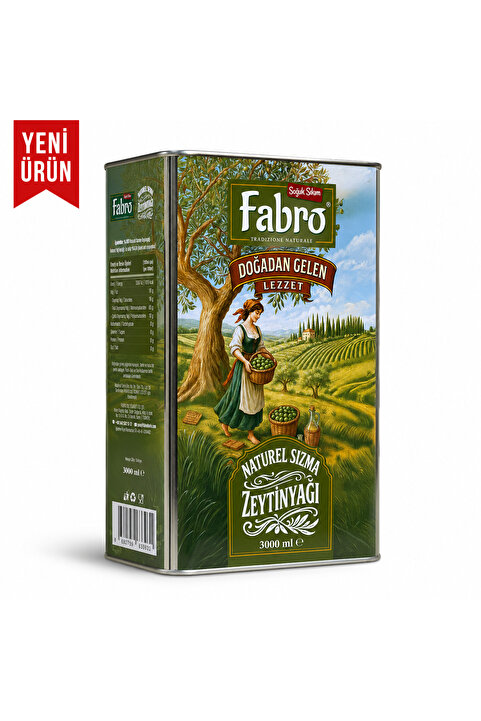 FABRO 3 LT TENEKE NATUREL SIZMA ZEYTİNYAĞI