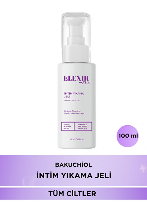 Elexir Eva Bakuchiol Intim Wash Kadın Özel Bölge Temizleme Jeli Hassas Bakım 100 ml