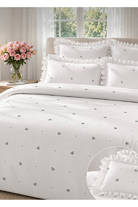 Uçkan home Soft elegance %100 pamuk çift kişilik nevresim seti