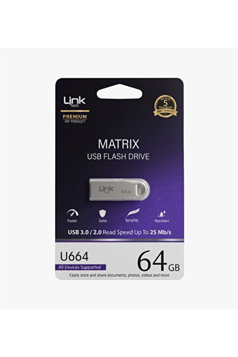 Linktech Matrix 64gb Usb 2.0 Metal Usb Flash Bellek U664