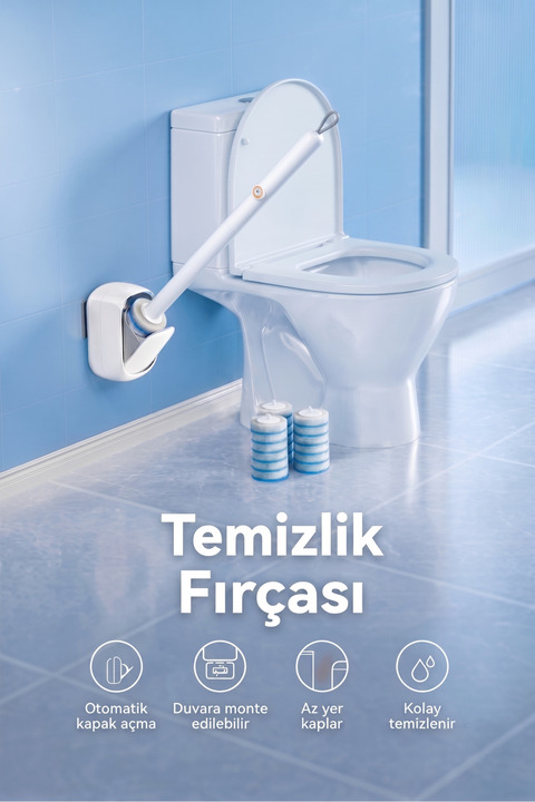 ModernEvAksesuar Tuvalet Fırçası - Yeni Nesil, Banyo Fırçası, Hijyenik Fırçası, Wc Fırça, Çok Amaçlı | Tek Kullanımlık Tuvalet Temizleme | Duvara Monte Tuvalet Fırçası