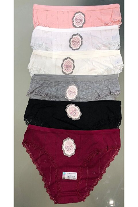 BERRAK İÇ GİYİM BERRAK 11156, 12'li Paket Renkli Bikini Külot 11156-12-RENKLİ-S