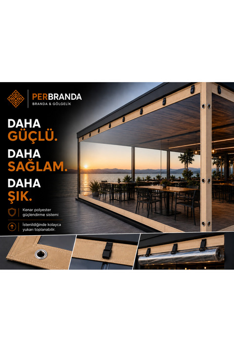 PERBRANDA 200 CM  X 450 CM ŞEFFAF BRANDA KIŞ BAHÇESİ KAMELYA KUŞ GÖZLÜ 0.80MM SU GEÇİRMEZ