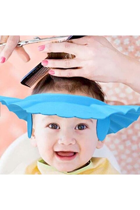 CMT ÖZASYA AVM Bebek Banyo Şapkası Duş Başlığı Ayarlanabilir MAVİ RENK