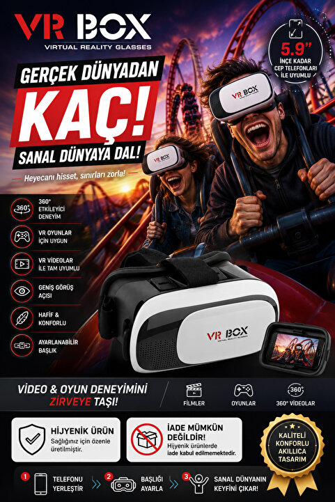 Vr Box 3d Sanal Gerçeklik Gözlüğü