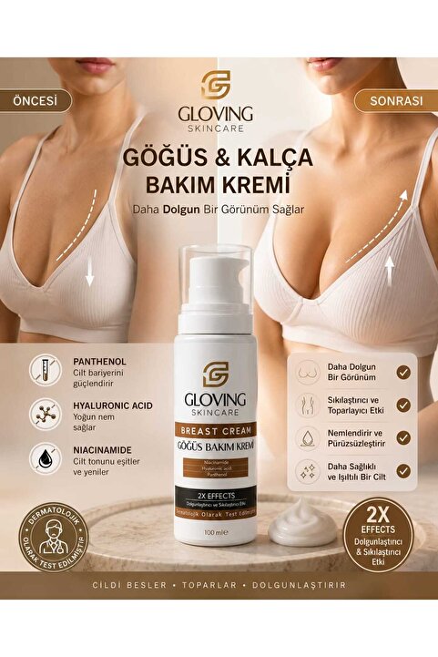 Glowingskıncare Göğüs Ve Kalça ,Şekillendirici, Dolgunlaştırıcı, Çatlak Giderici, Sıkılaştırıcı Krem 100ml