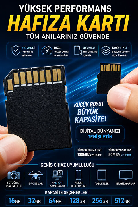 İTHALCİM 64 Gb Hafıza Kartı Tüm Cihazlara Uyumlu