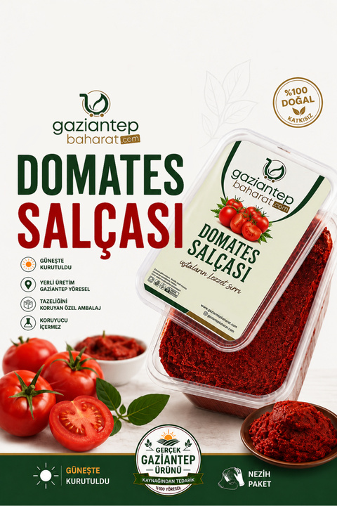 Gaziantep Baharat Domates Salçası 1 kg Ev Yapımı