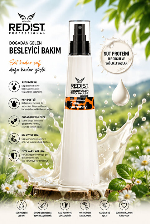 Redist Milk Therapy Isıya Karşı Koruma Kolay Tarama Ve Yoğun Nemlendirme Özellikli Fön Sütü - Vegan 225 ml
