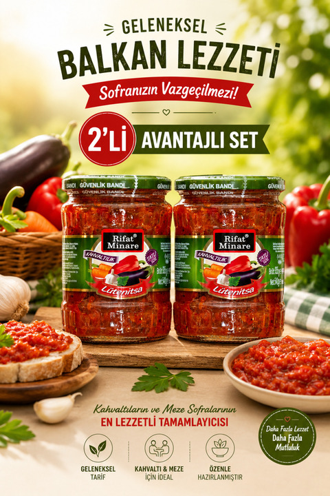 Rifat Minare Lutenitsa Tatlı Sos 2 Adet 540 gr X 2