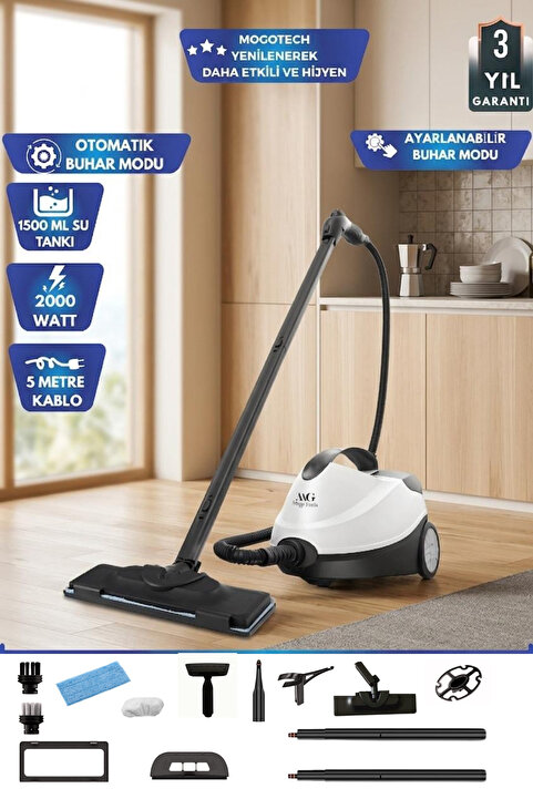 mogo tech Mg-101 Çok Fonksiyonlu Buharlı Temizlik Makinası - Buharlı Temizleyici ( Türkiye Garantili )