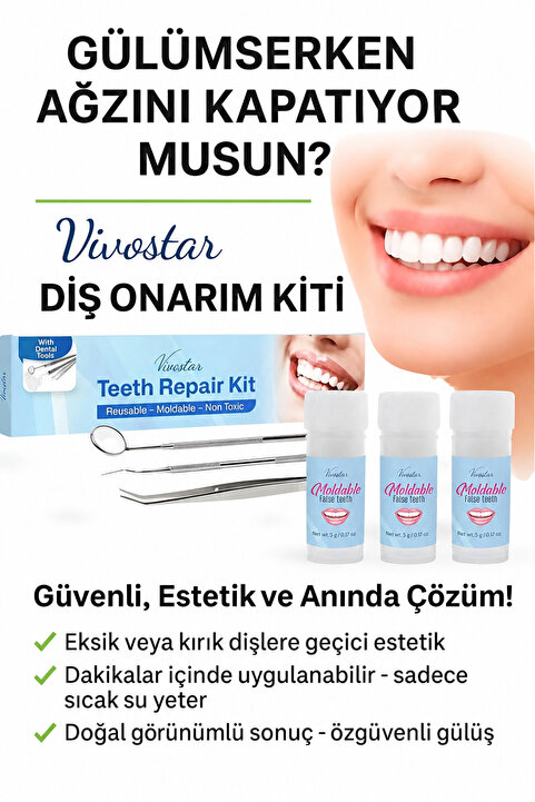 Moldable Diş Onarım Kiti. Takma Diş, Protez Diş, Diş Dolgusu, Geçici Diş, Diş Onarımı