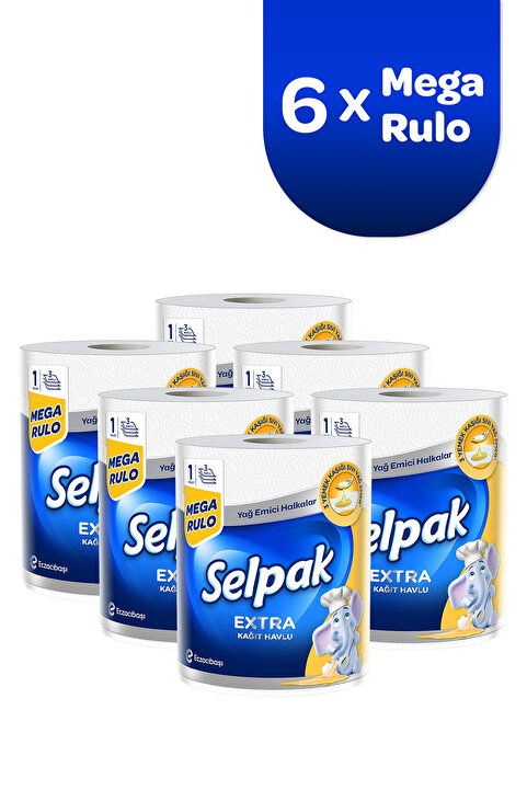 Selpak ® 1=3 Yağ Emici Mega Rulo Havlu 6'lı