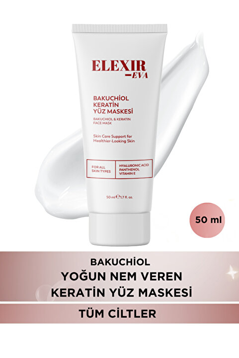 Elexir Eva BAKUCHIOL SOYULABİLİR YÜZ MASKESİ | CİLT YENİLEME VE AYDINLIK GÖRÜNÜM DESTEĞİ | PEEL OFF MASKE 50 ML