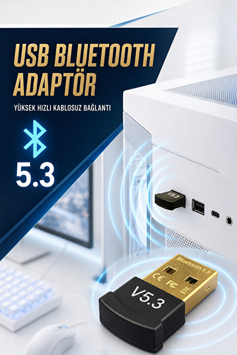 HADRON Masaüstü,dizüstü Bilgisayar Bluetooth Aparatı Mini V5.3 Usb Bluetooth Dongle 5.3 Bluetooth Adaptörn