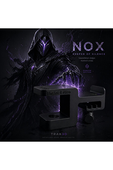trak3d Premium Siyah Asılabilir Kulaklık Standı – Sağlam V3 Gamer Modeli, Kaydırmaz Keçeli