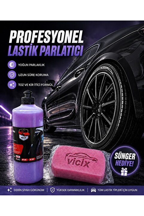 ROX KİMYA Jel Lastik Parlatıcı 750ml 1 Adet Sünger Hediye