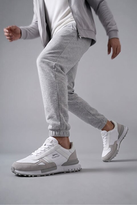 Slazenger SKATE Erkek Beyaz / Gri Koşu & Yürüyüş Spor Ayakkabısı