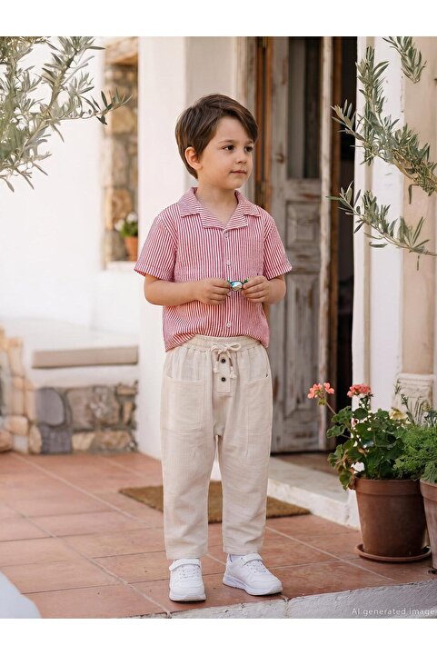 Civil Boys Beli Lastikli 2-5 Yaş Pantolon - Bej