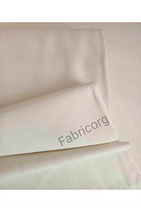 fabricorg Duck Bezi Punch Keten Kumaşı Ekru (50X180 CM)