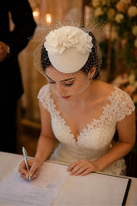 bba new trend (YENİLENDİK)Nikah Aksesuar,nikah Kepi Vualet,nikah Şapkası,nikah Kep,gelin Şapkası,vualet, Tüllü Gelin Tokalı
