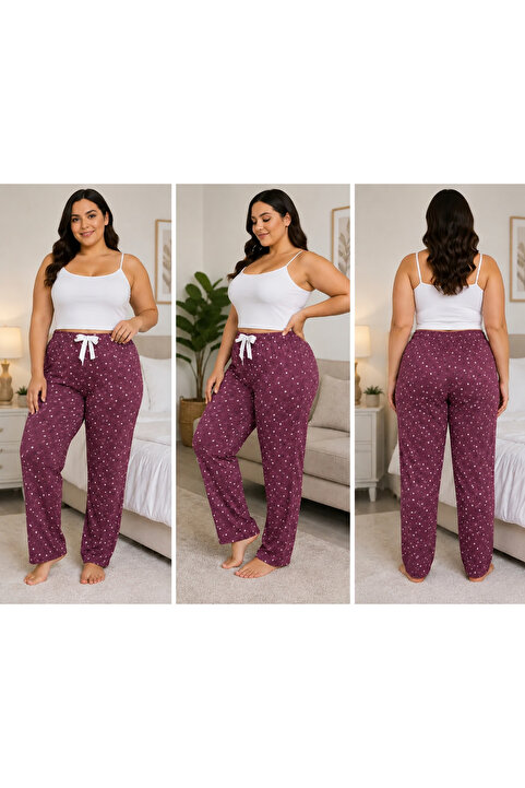 Lady Queen Ring Viskon Battal Beden Pijama Altı 6020