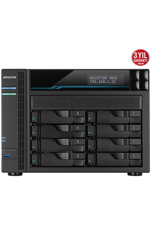 Asustor 8diskli Atom QC-8GB RAM-2-10Gbe Nas Server AS6508T