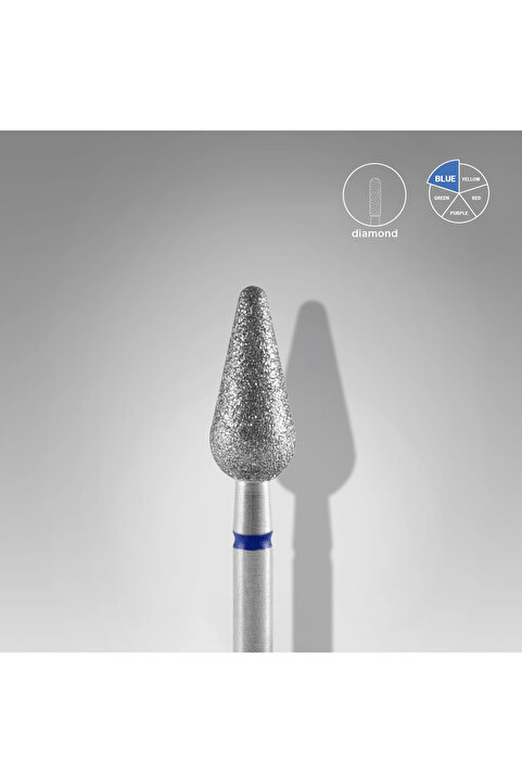 STALEKS Elmas Yuvarlanmış Armut Freze, Mavi, Çap 5 mm, Çalışma Kısmı 12 mm