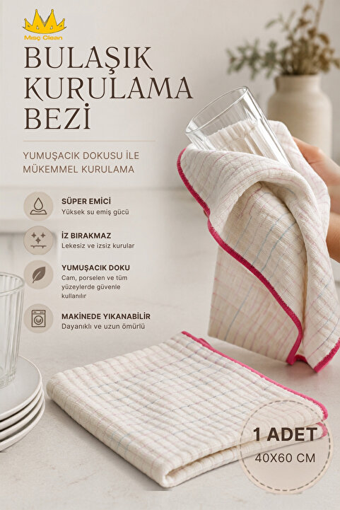 MissClean ( 1 Adet ) Sihirli Bulaşık Kurulama Bezi 40/ 60 Cm
