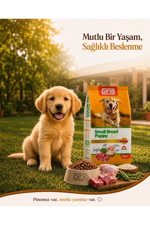 PINO Küçük Yavru Köpek Maması Kuzu(Lamb) & Tavuk(chicken) 15 Kg