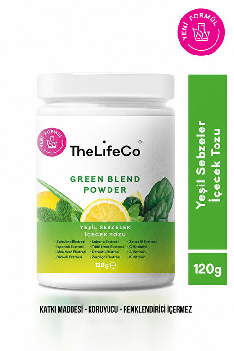 TheLifeCo Green Blend - Yeşil Sebzeler Içecek Tozu 120 G