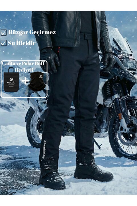 OUTDO Premium Softshell Motorsiklet Pantolonu SİYAH