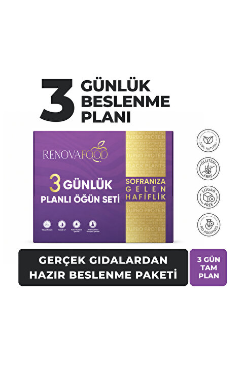Renovafood 3 Gün Hazır Öğün Paketi 2 Ana 2 Ara Öğün Yüksek Protein & Yüksek Lif