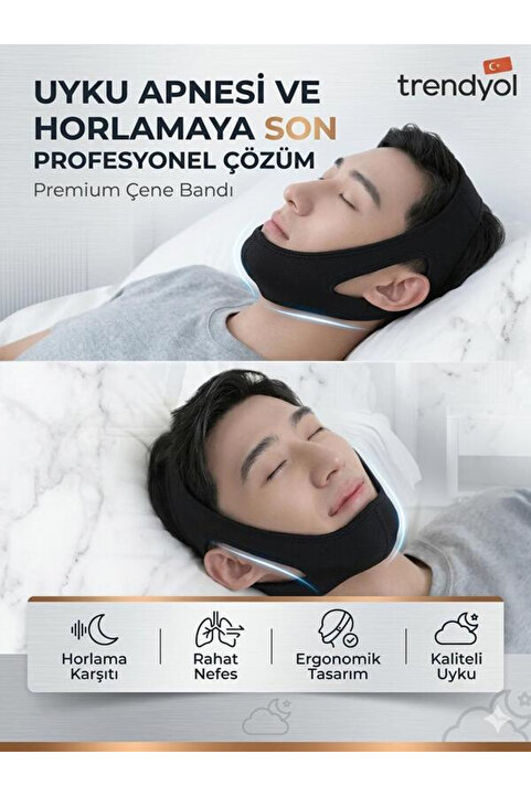Ankaflex Unisex Neopren Uyku Apnesi Ağız Bandı Horlama Önleyici Çene Hizalama Cihazı