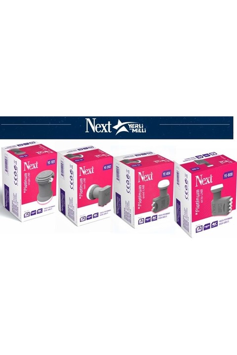 Next YE-404 Platinium 4 Lü Lnb 0.1dB Full HD 4K