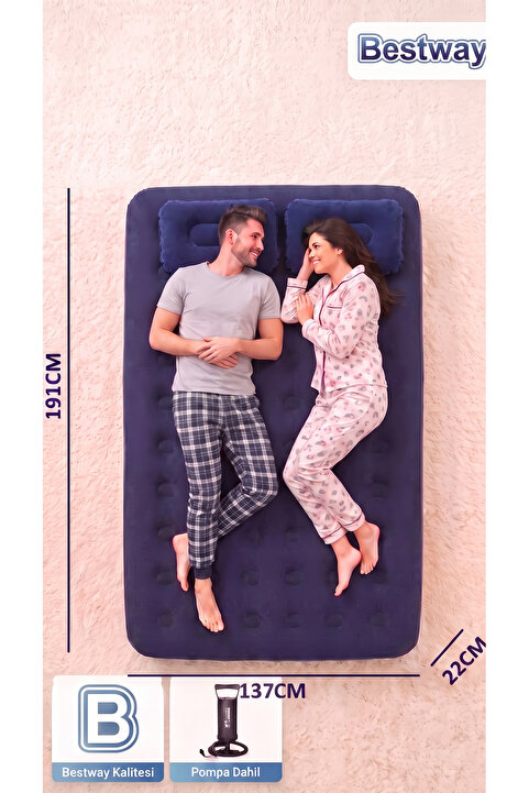 Bestway Pavillo Çift Kişilik Pompa Ve 2 Yastık Dahil Şişme Yatak 67002