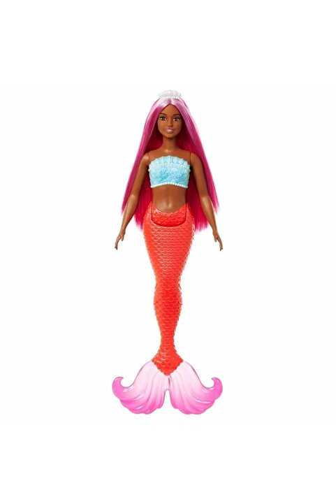 Barbie Dreamtopia Deniz Kızı Bebekler - Kırmızı Kuyruk Beyaz Taç