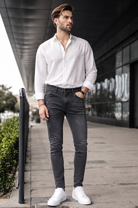 Madmext Füme Slim fit Erkek Jean 6867