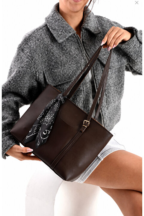 NWR BAGS Kahverengi  Kadın Omuz Ve Kol Çantası 25x34 Ebatında