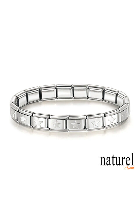 Naturel Tılsım Unisex Italyan Charm Bileklik Paslanmaz Çelik Bileklik