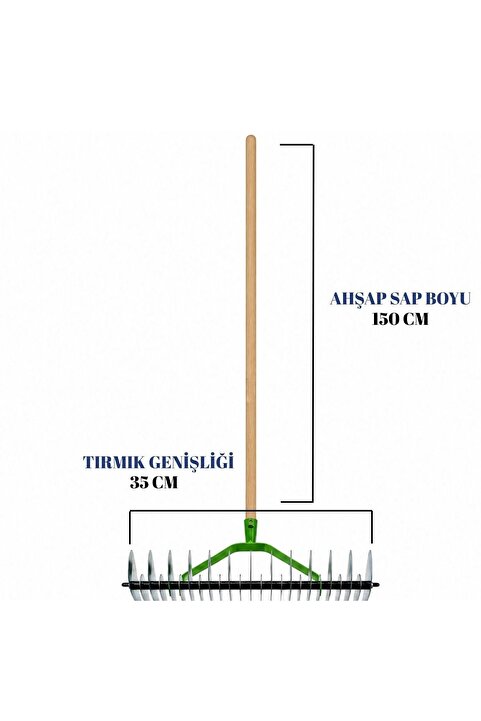 Gardener Çift Yönlü Çim Havalandırma Tırmığı - Ahşap Saplı Tırmık Vertikat