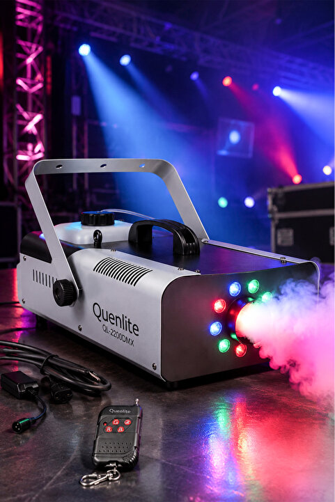 Quenlite Ql-2200 Dmx Rgb Sis Makinası 2200 Wattı Dmx Kontrollü Led Işıklı