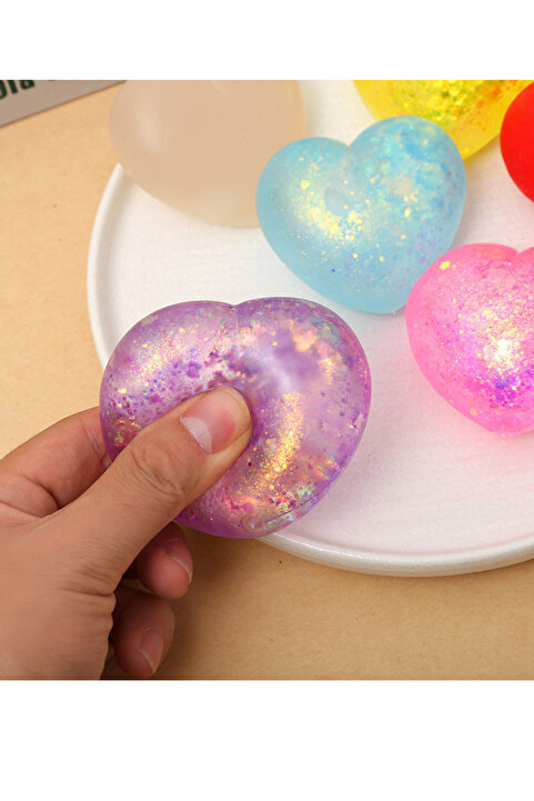 UĞURDAN Simli Kalp Sukuşi Oyuncak Mini Squishy Stres Oyuncağı Tekli