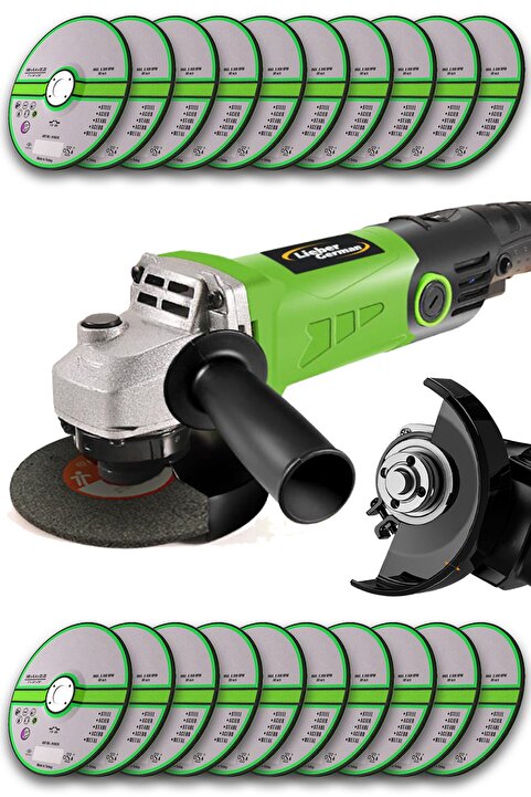 Lieber German Bakır Sargı Devir Ayarlı 1500 W 115-125 Mm Spiral Avuç Içi Taşlama Makinası 20 Taş Hediyeli
