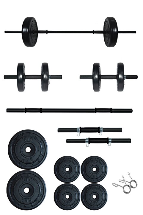 Fitset 25 Kg Kombo Halter Seti Ve Dambıl Seti Ağırlık Fitness Seti