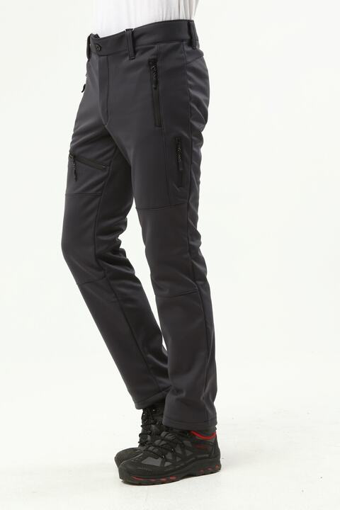 Ghassy Co Erkek Içi Polarlı Tactical Outdoor Su Geçirmez Koyu Gri Softshell Pantolon